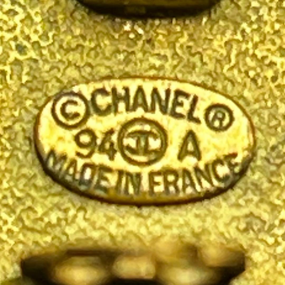 希少 ヴィンテージ 94A シャネル イヤリング ココマーク 金×黒 片耳のみ