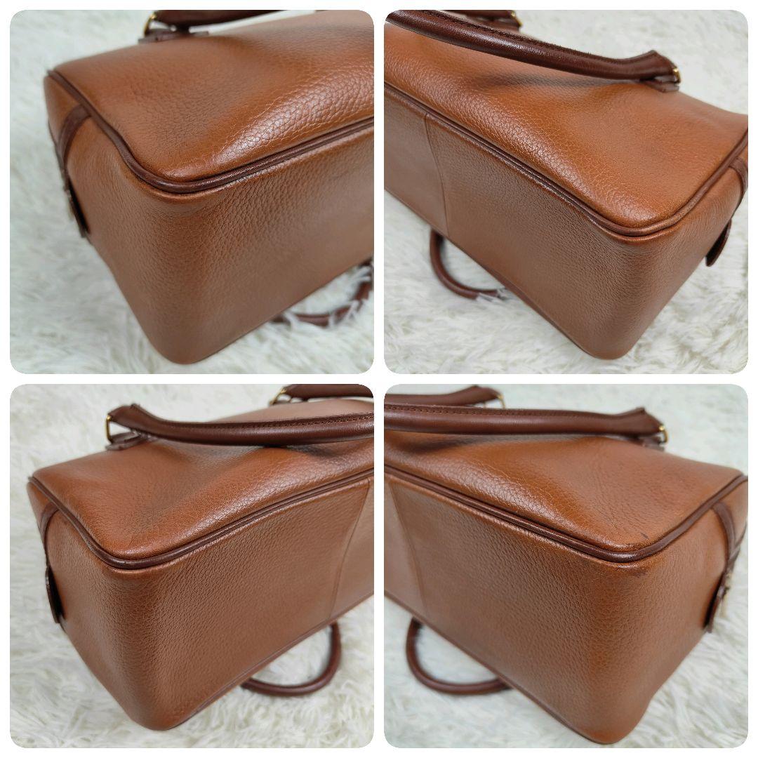 BURBERRY　ミニボストン　ノバチェック　2way ショルダー　シボ革　革