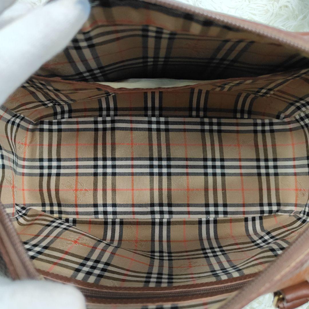 BURBERRY　ミニボストン　ノバチェック　2way ショルダー　シボ革　革