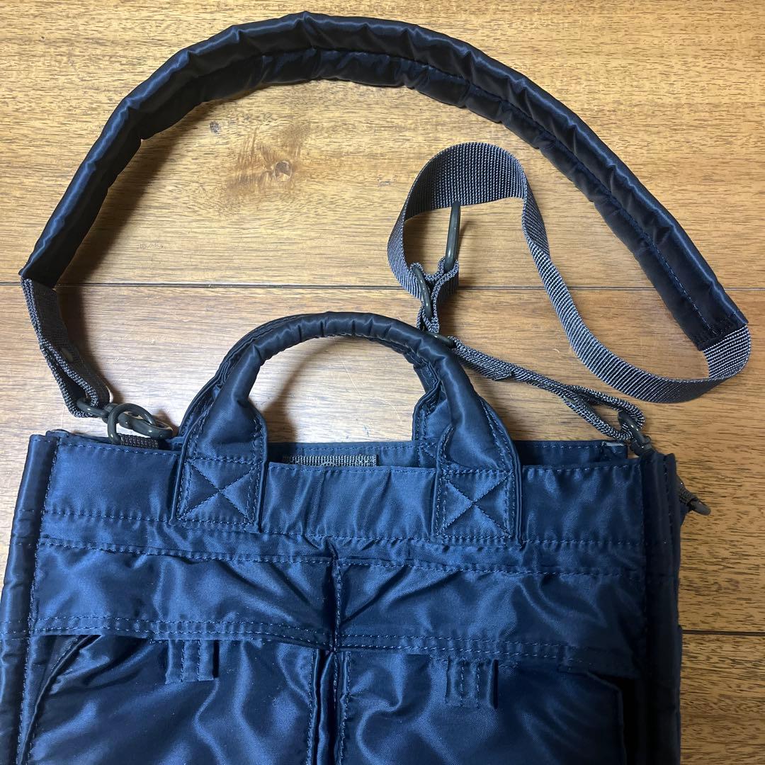 PORTER PXタンカー　スクエアトート、ショルダー アイアンブルー