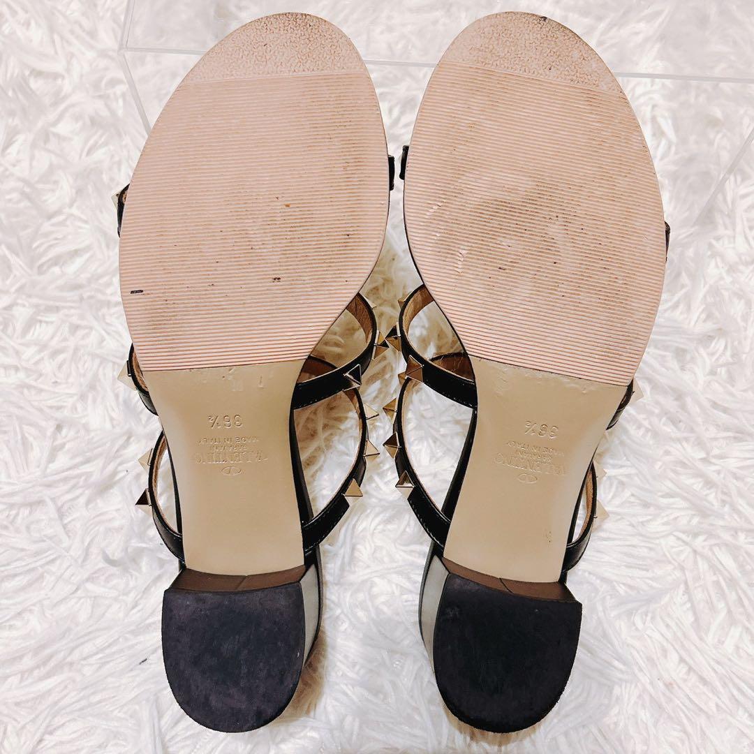 現行　ヴァレンティノ　ロックスタッズ　サンダル　黒　36.5 定価134,200