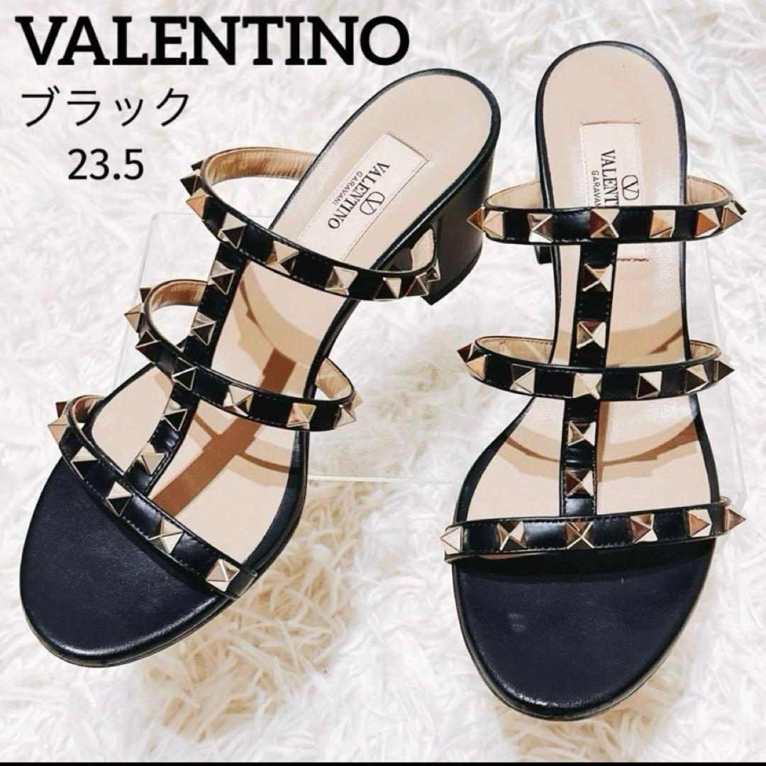 現行　ヴァレンティノ　ロックスタッズ　サンダル　黒　36.5 定価134,200