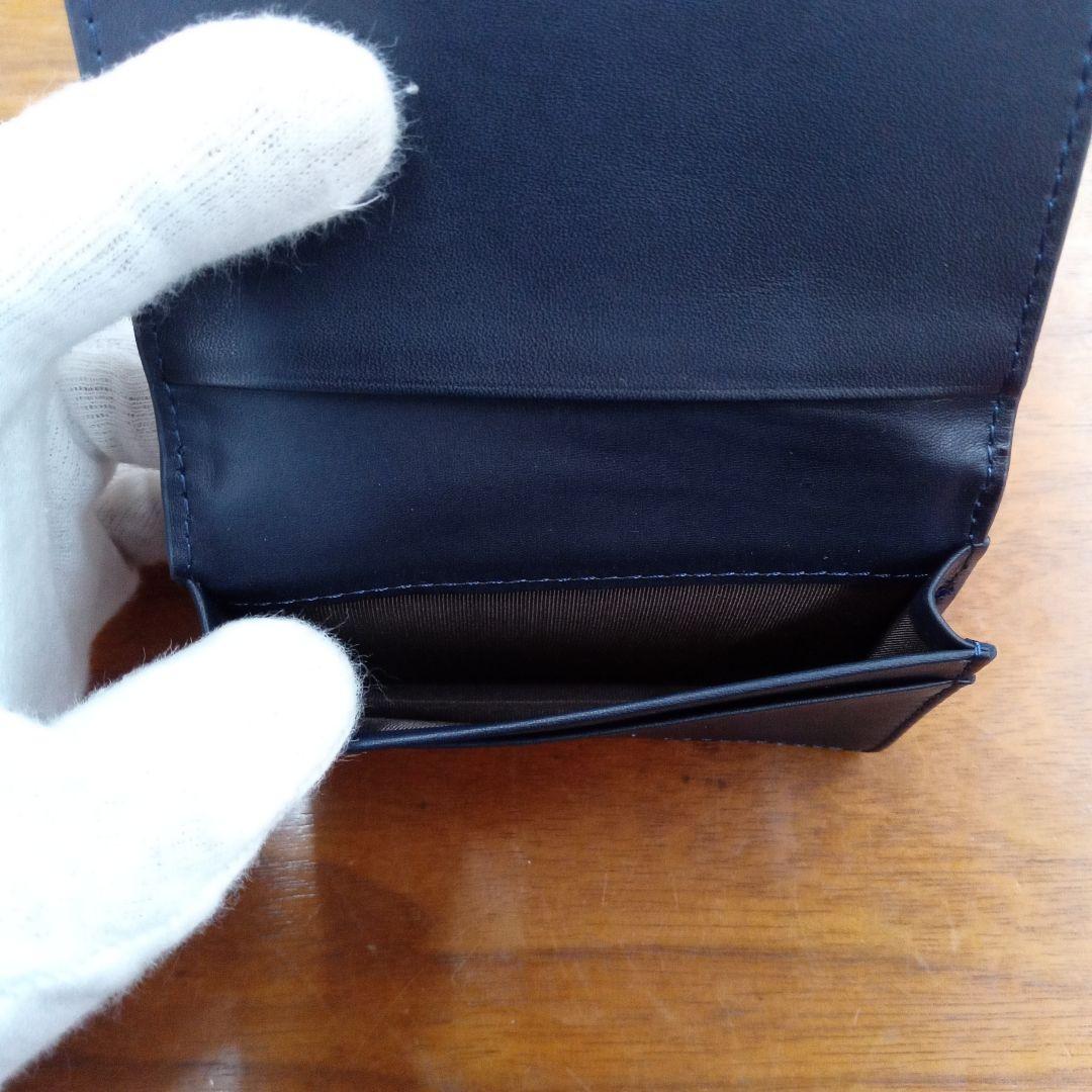 ネイビー　クロコダイル　クロコ　名刺入れ　カードケース　本革