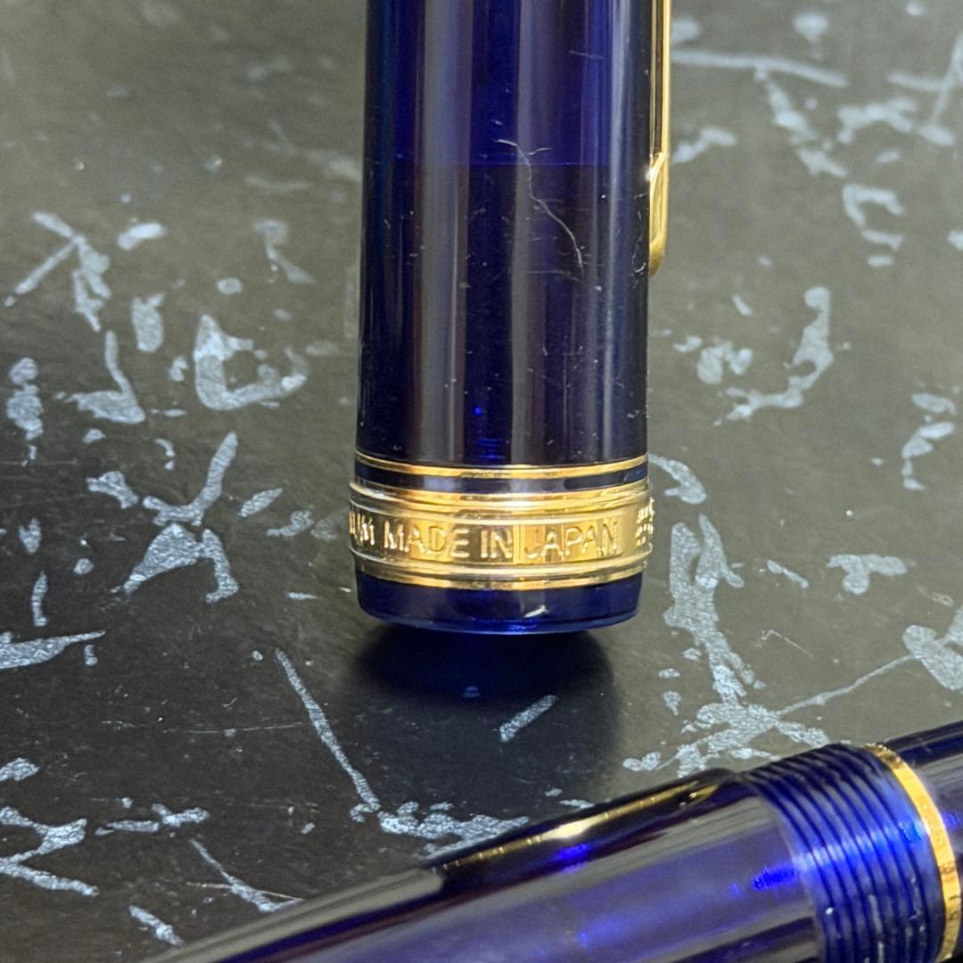 使用品　PLATINUM プラチナ 万年筆 青 金メッキ　センチュリー3776