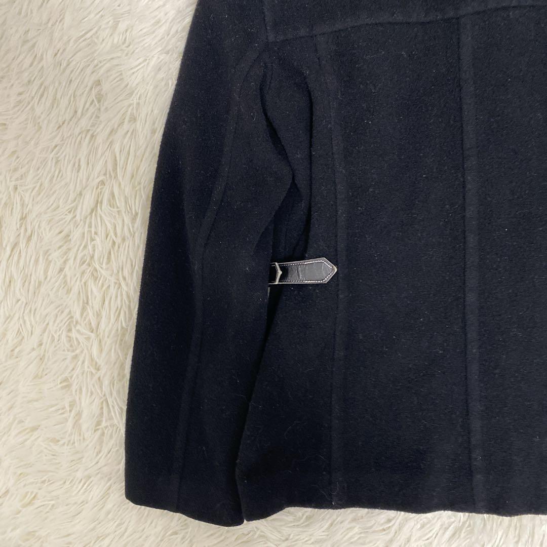 バーバリー フード付きウールコート ノバチェック柄 フルジップ 黒40