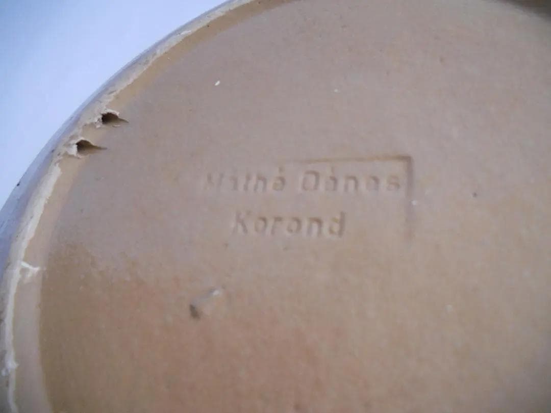 希少 ルーマニア コロンド 飾り皿 Máthé Dénes 作