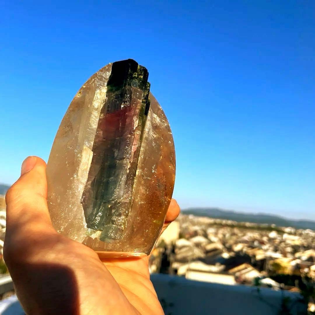 超激レア❗️❗️ シトリン　in トルマリン 　水晶　天然石　原石　パワーストーン