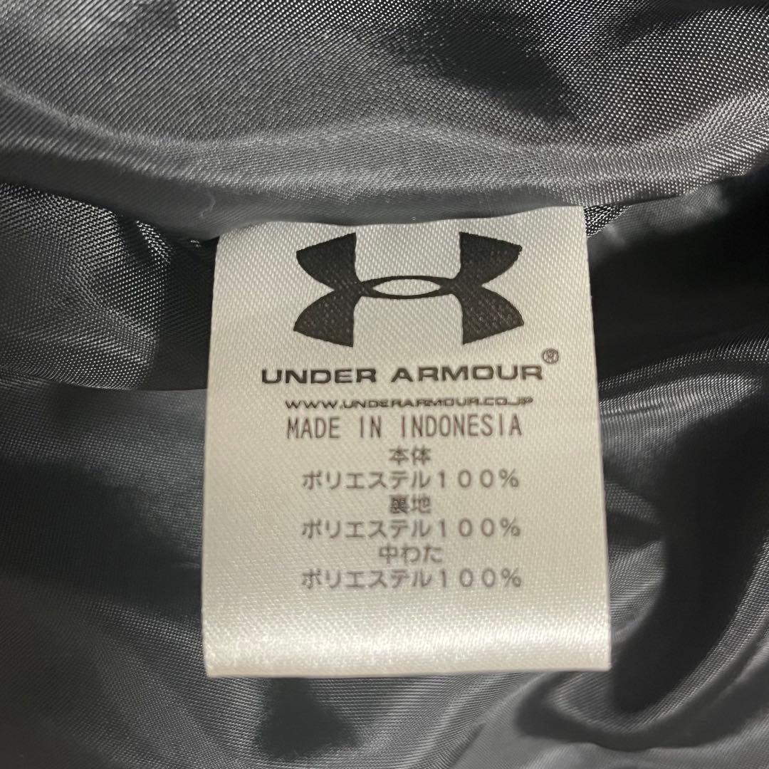 UNDER ARMOUR 刺繍ロゴ　ベンチコート　ロングダウン　黒　XL