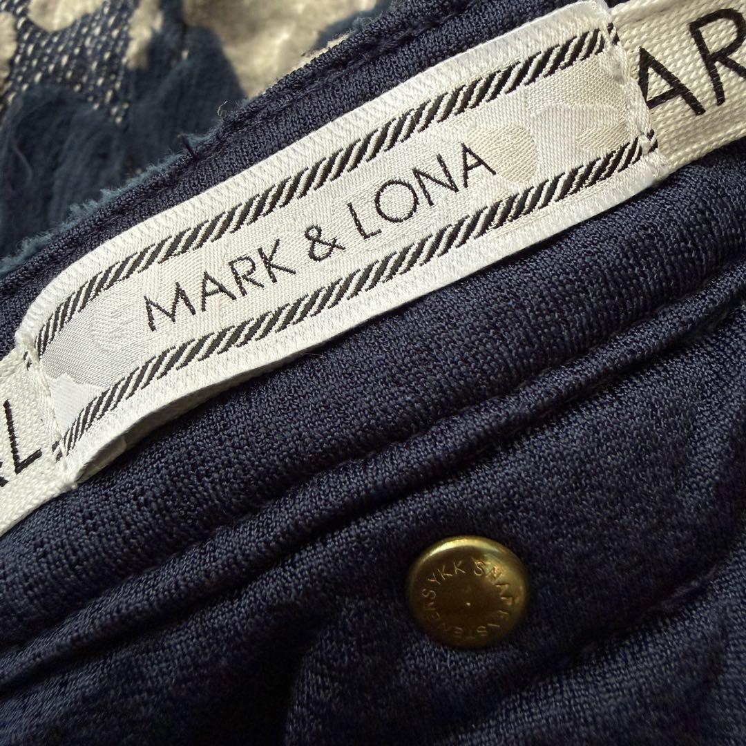 秋冬モデル　防寒　起毛　マークアンドロナ　パンツ　M〜L相当 総柄　紺　ネイビー