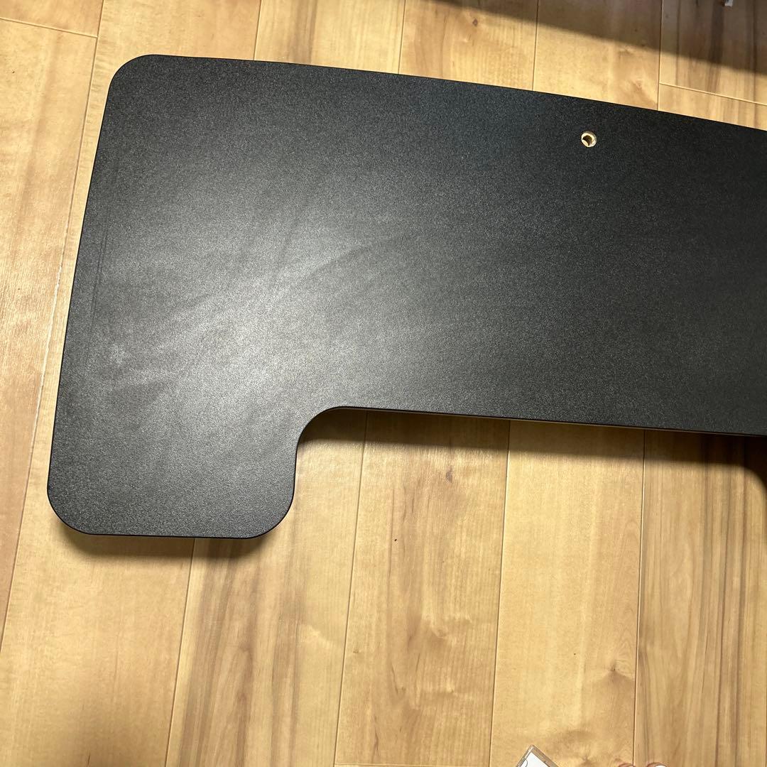 スタンディングデスク　黒 L字型 モニター台 木製穴あり