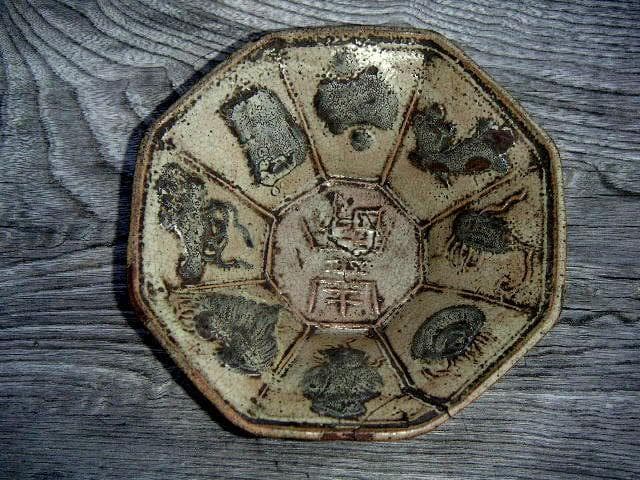 ♥南京♥ 　古染付 　♥鉢♥　木箱付き　修理　キズあり　骨董　古玩