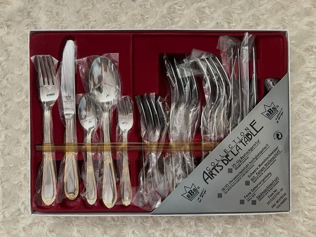 SBS社製　ゾーリンゲン （金彩）カトラリーセット　ディナーセット 〈25本〉