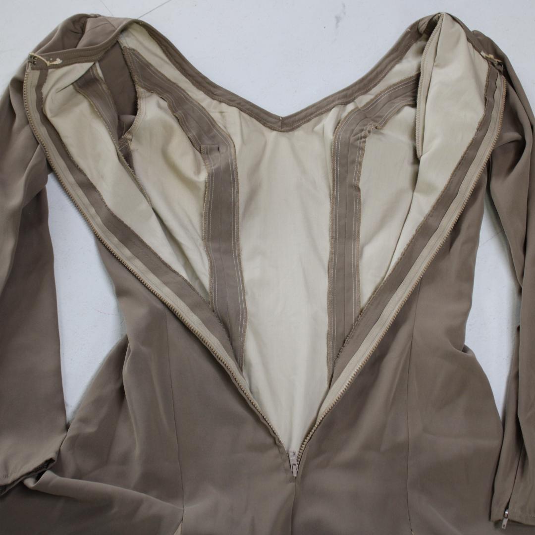 【美品 フラメンコ衣装】ブラウン ワンピース ドレス 無地 シンプル スウェード