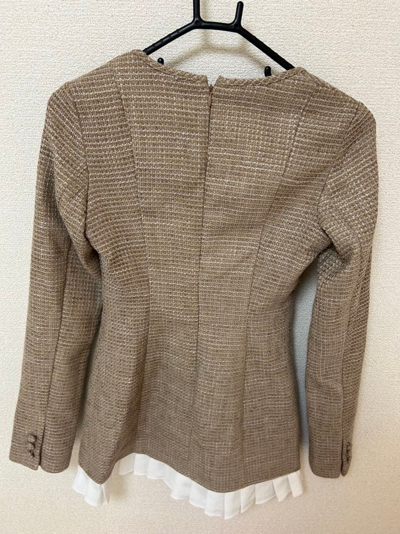 プリーツドッキングツイードミニワンピース