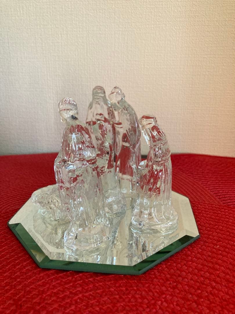✴︎未使用品✴︎キリスト降誕クリスマス　クリスタルガラス6体セット　クリッペ