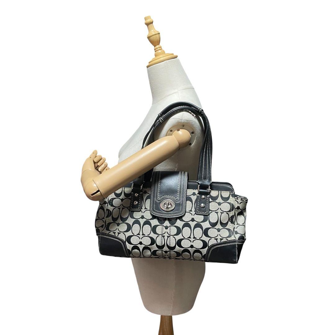 COACH コーチ ワンショルダーバッグ キャンバス F13975 ターンロック