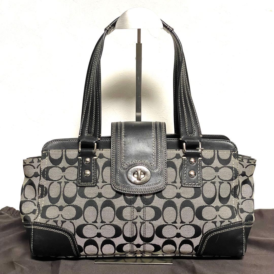COACH コーチ ワンショルダーバッグ キャンバス F13975 ターンロック