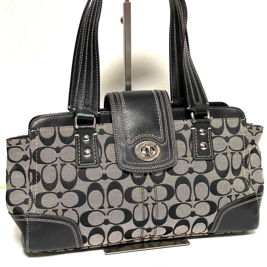 COACH コーチ ワンショルダーバッグ キャンバス F13975 ターンロック