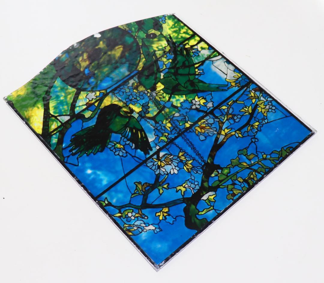 ルイス・C・ティファニーヴィンテージステンドグラス インコと金魚鉢ボストン美術館