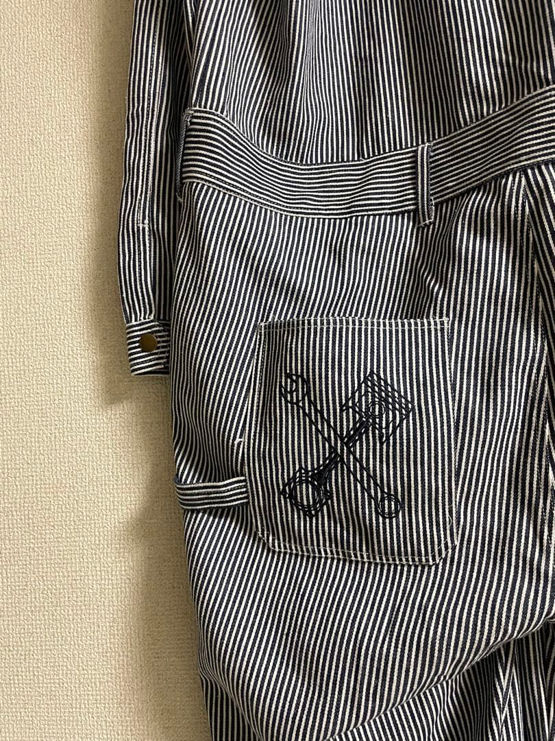 ★美品★ PANDIESTA JAPAN ツナギ デニム ヒッコリー デカロゴ