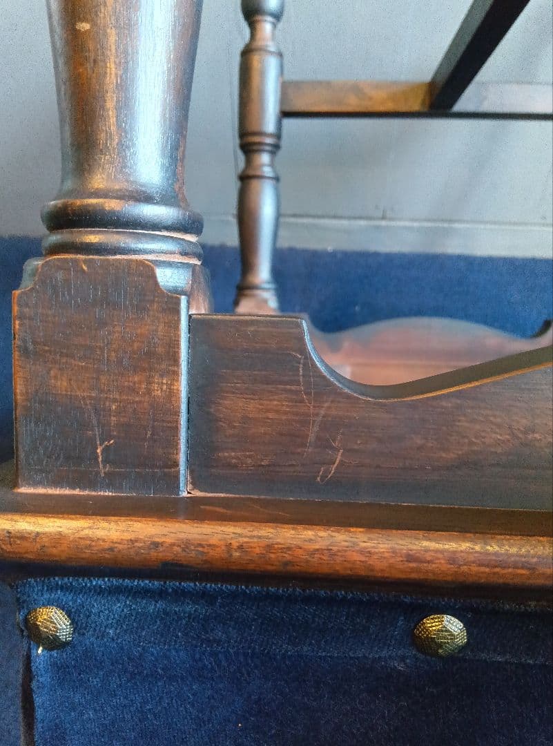 木製クラシックスツール ネイビー　ヴィンテージ　レトロ