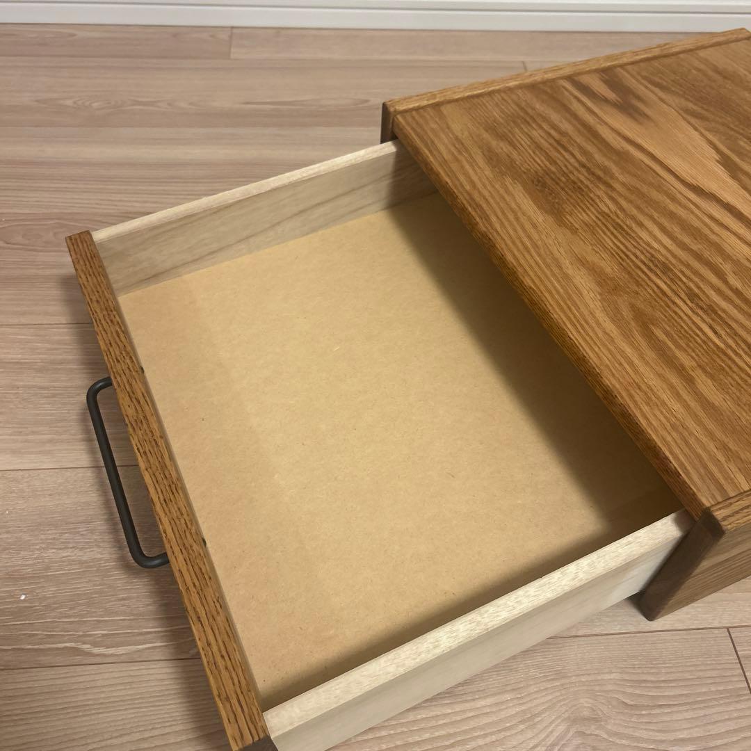 モモナチュラルオーク無垢材ユニットカップボード引き出し部品
