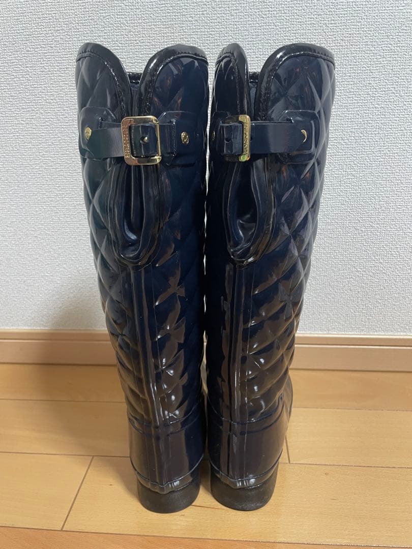 HUNTER ネイビー キルティング長靴