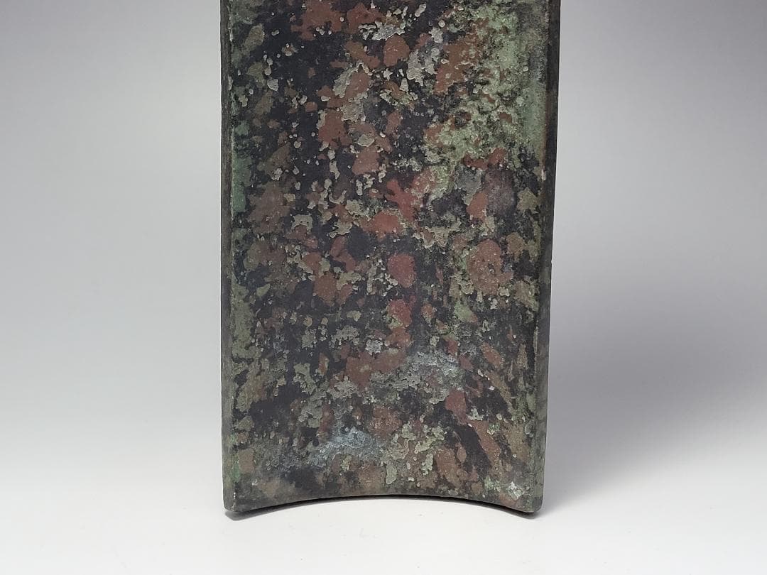 古青銅造 陰刻銘文 竹片型 文鎮 唐宋時代 長さ約30cm