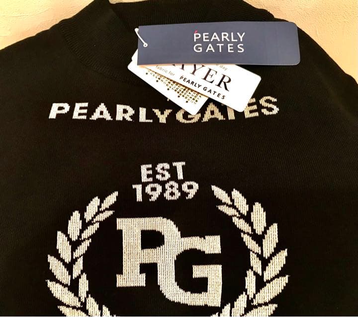 パーリーゲイツ　モックネックニット　黒