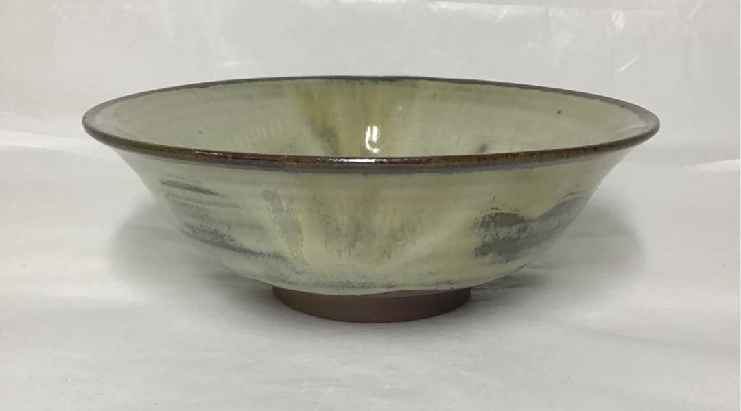 【茶道具】13代亀井味楽作 高取平茶碗