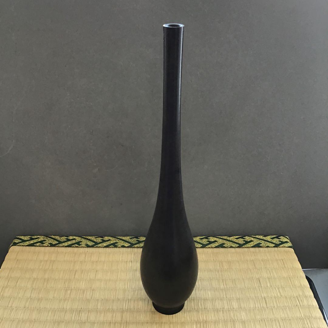 華道道具　花入　青銅つる首花入　N338HL
