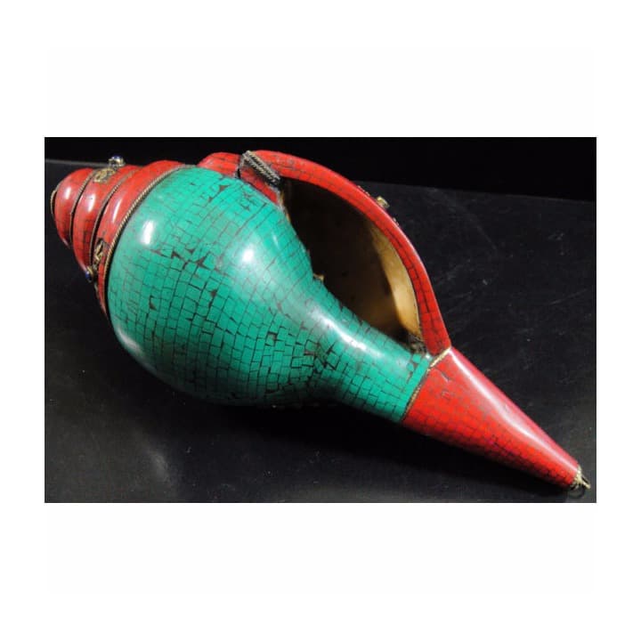 ◆チベット密教法具　法螺貝（シャンカ）羯磨（カツマ）B6