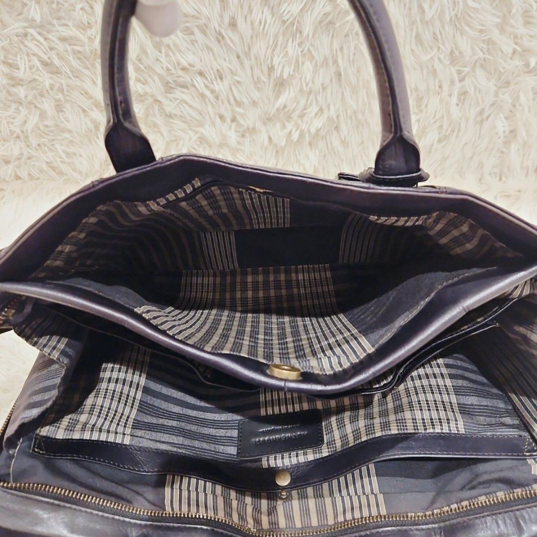 美品 マザーハウス ビジネスバッグ アンティーククラシッレザー A4 ブラック