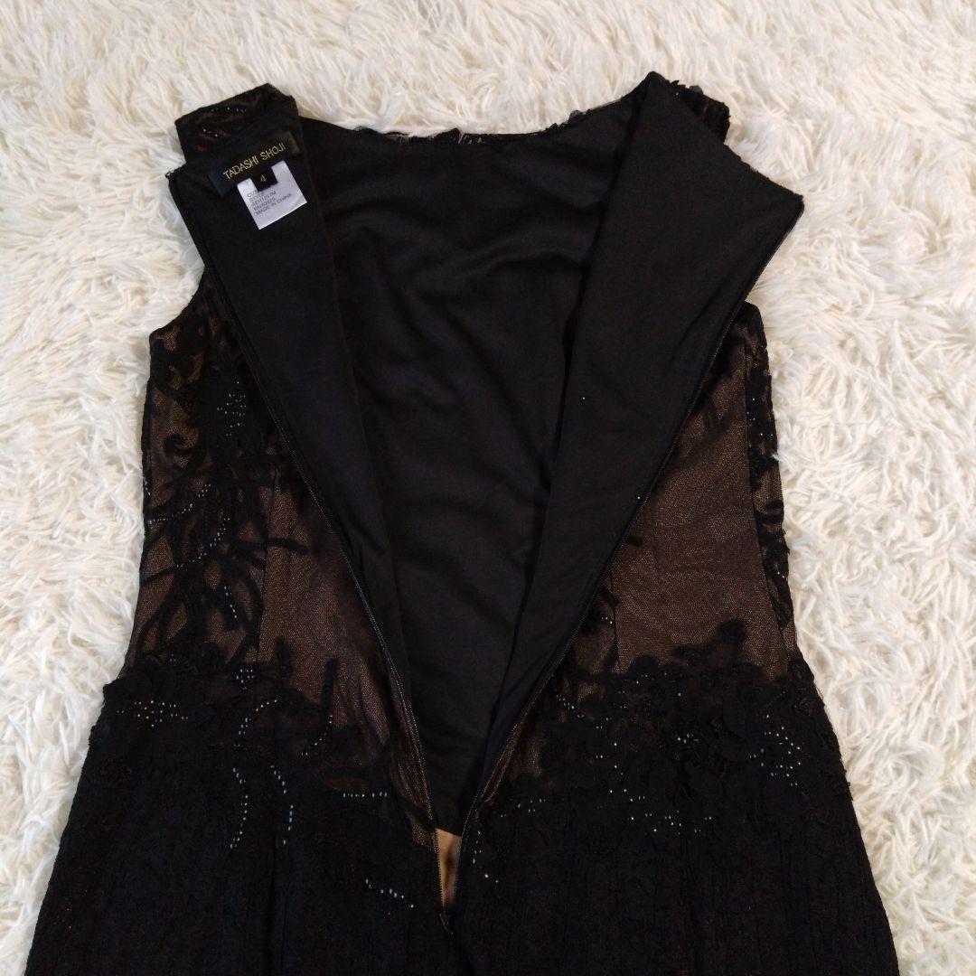 美品✨タダシショージ ワンピース　ブラック レース　刺繍　スタッズ　プリーツ