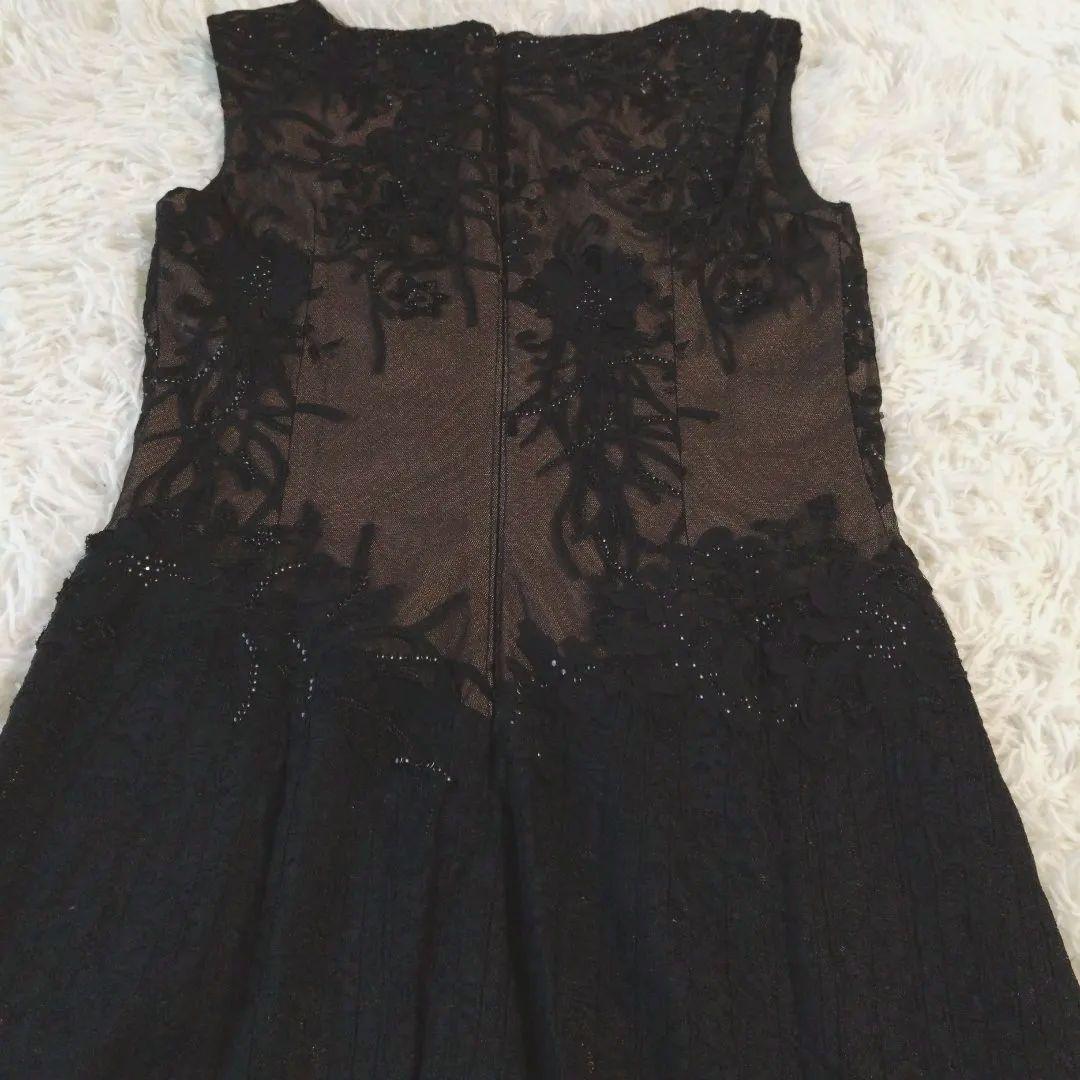 美品✨タダシショージ ワンピース　ブラック レース　刺繍　スタッズ　プリーツ