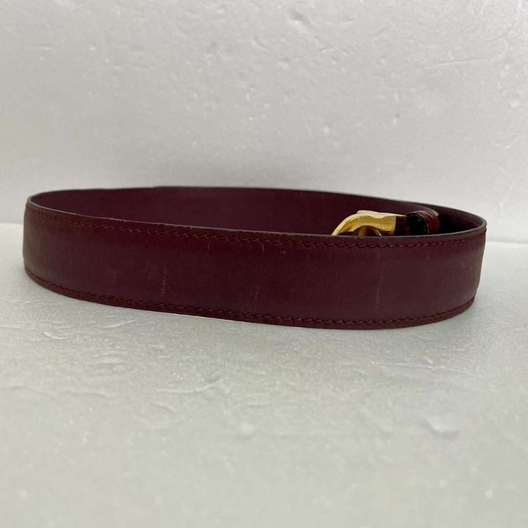 Cartier カルティエ レザーベルト ボルドー×ゴールドバックル