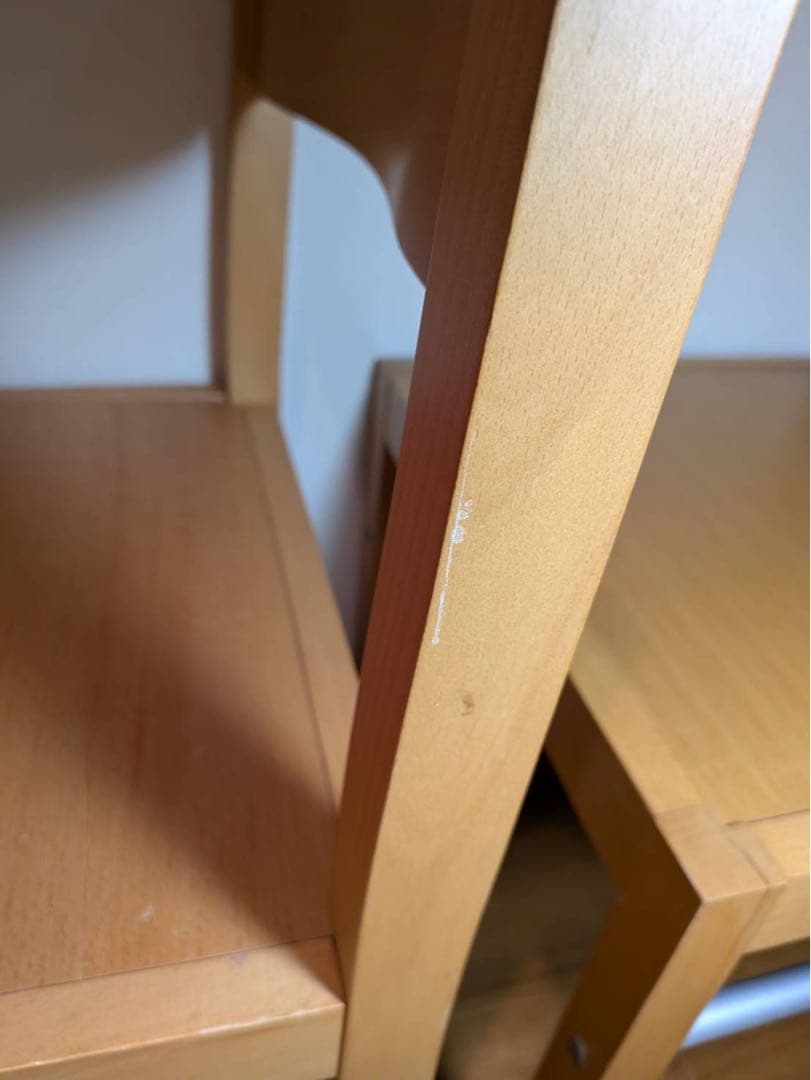 ■送料込■無印 ダイニングチェア ブナ材 木製イス 廃盤品 2脚セット 椅子