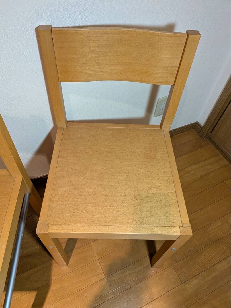 ■送料込■無印 ダイニングチェア ブナ材 木製イス 廃盤品 2脚セット 椅子