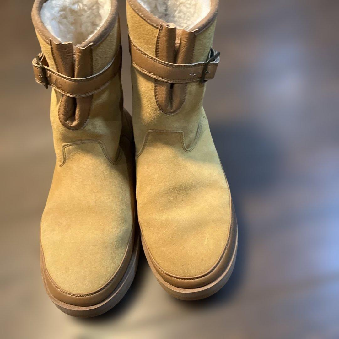 ベージュ スエード ムートンブーツ