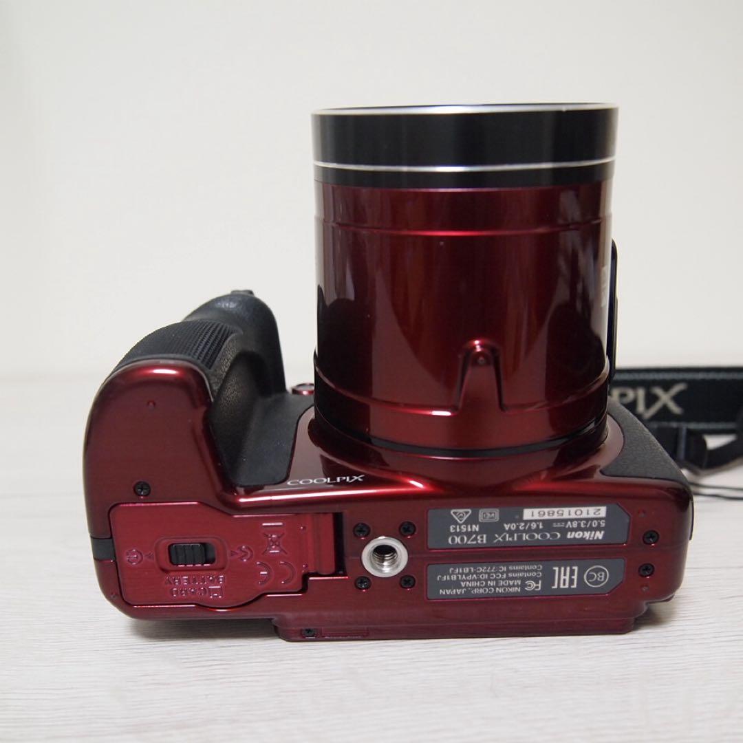 【動作確認済】Nikon COOLPIX B700 レッド ケース SDカード付