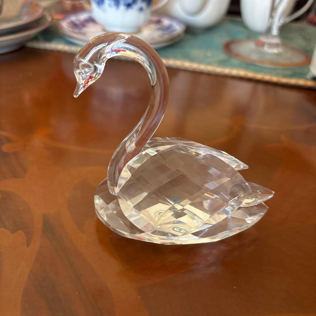 クリスタル 白鳥 置物