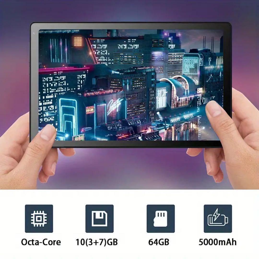Android 14 タブレット オクタコア 10.4インチ 64GB ブラック
