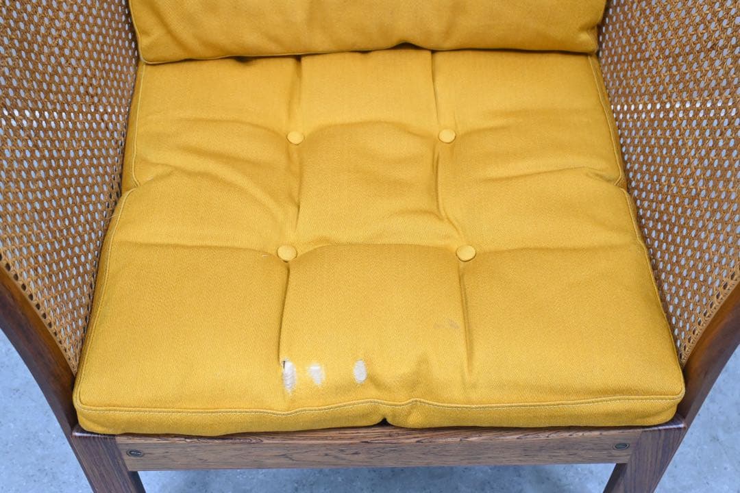 【希少品】C.F.C Silkeborg社製 アームチェア 籐張 ローズウッド