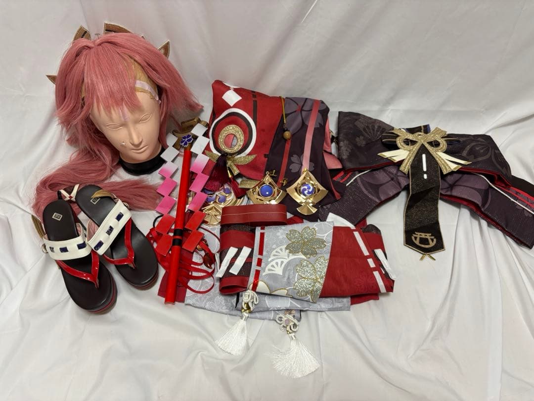 三分妄想八重神子 ウィッグ衣装靴御幣セット フルセット