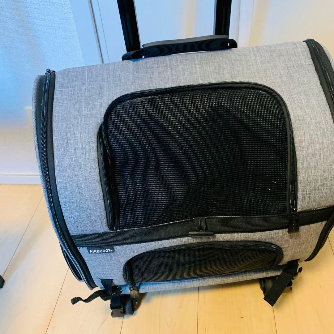 AIRBUGGY キャリーバッグ グレー　キャスター付き　かご　クレート　カート