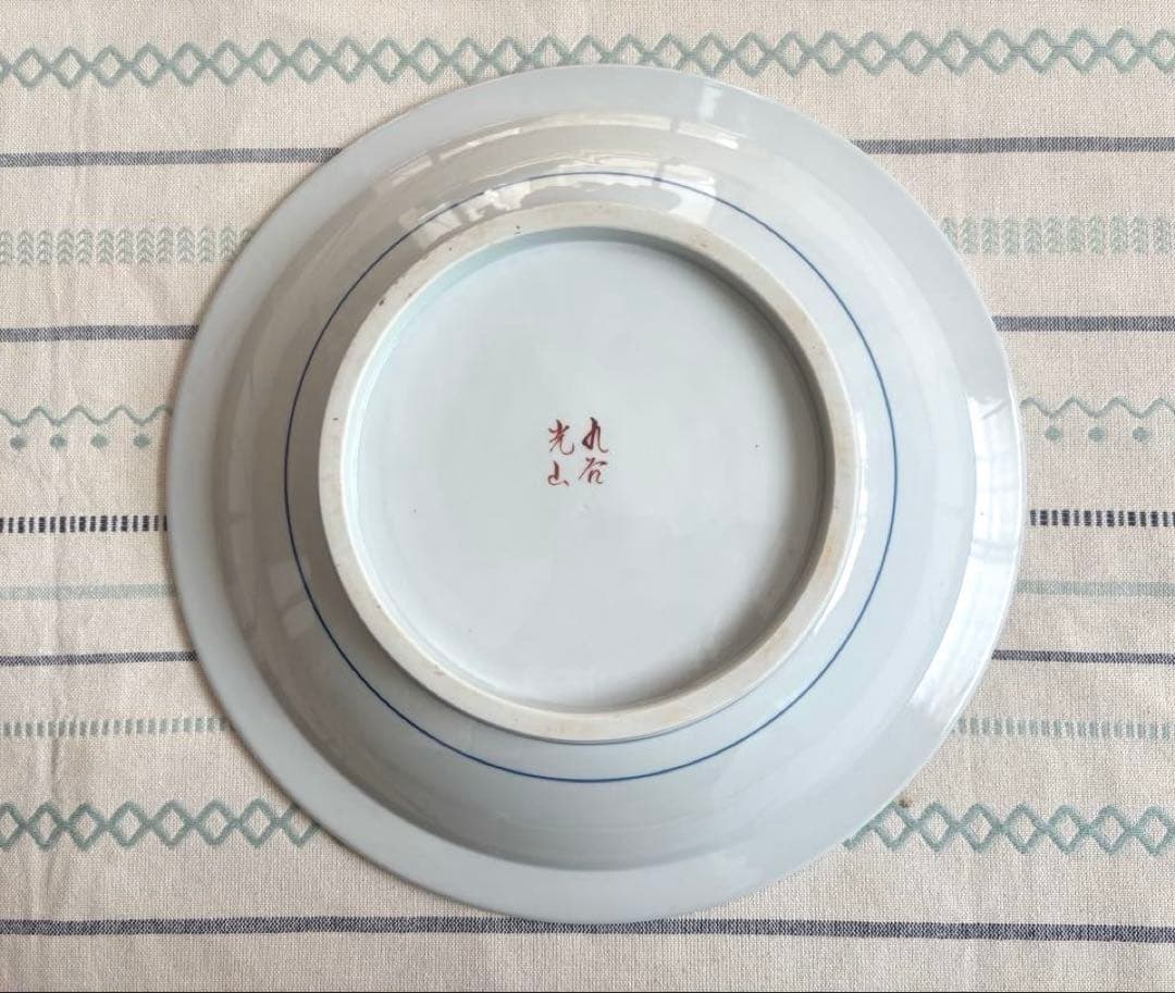 SALE✩.*˚九谷焼 光山窯 花鳥柄 大皿 絵皿