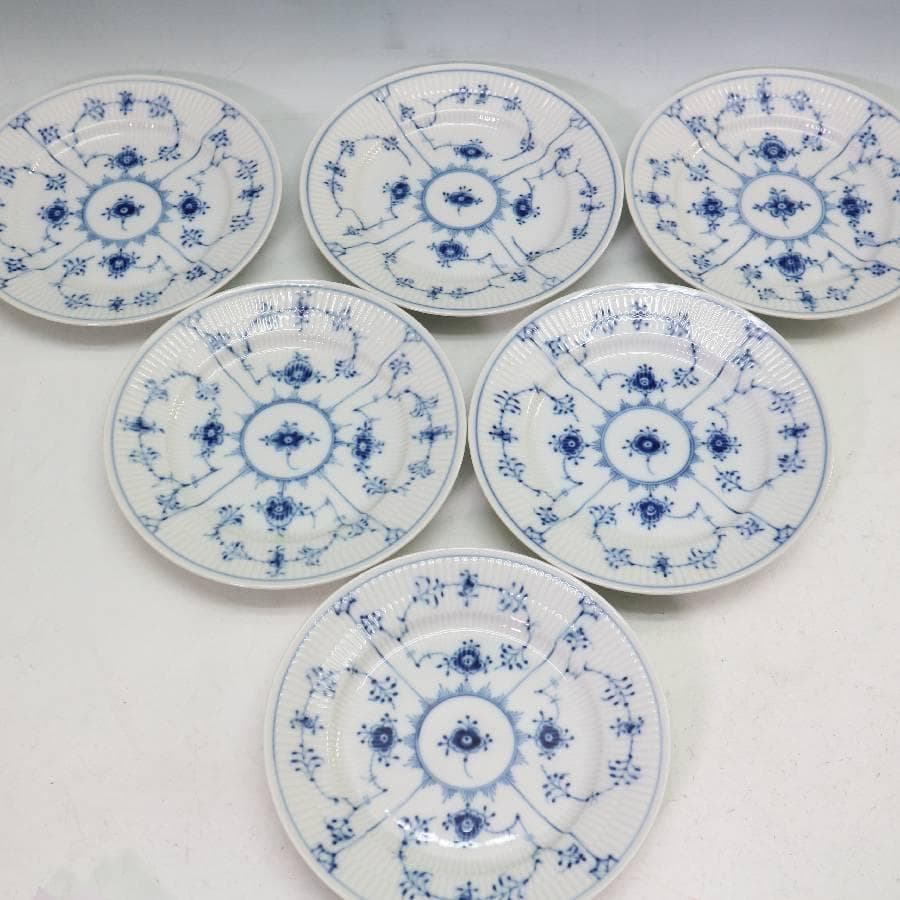 ロイヤルコペンハーゲン ブルーフルーテッドプレイン 19cmプレート 6枚セット