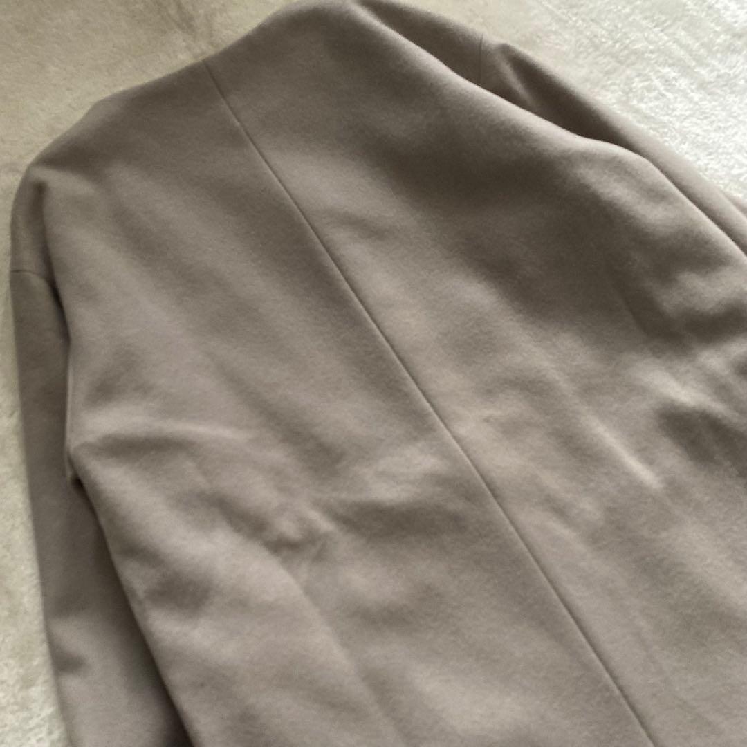 【美品】INDIVI 定価4.4万 2023AW ノーカラーコート ウール100