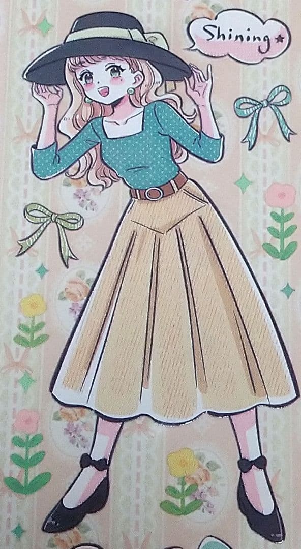 のこり２✩SALE✩J15＃春日心动(PET)茶犁切り売り海外人物マステ女の子