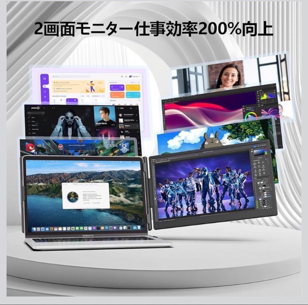 14インチ デュアルディスプレイFHD 1080P ノートパソコン拡張2画面